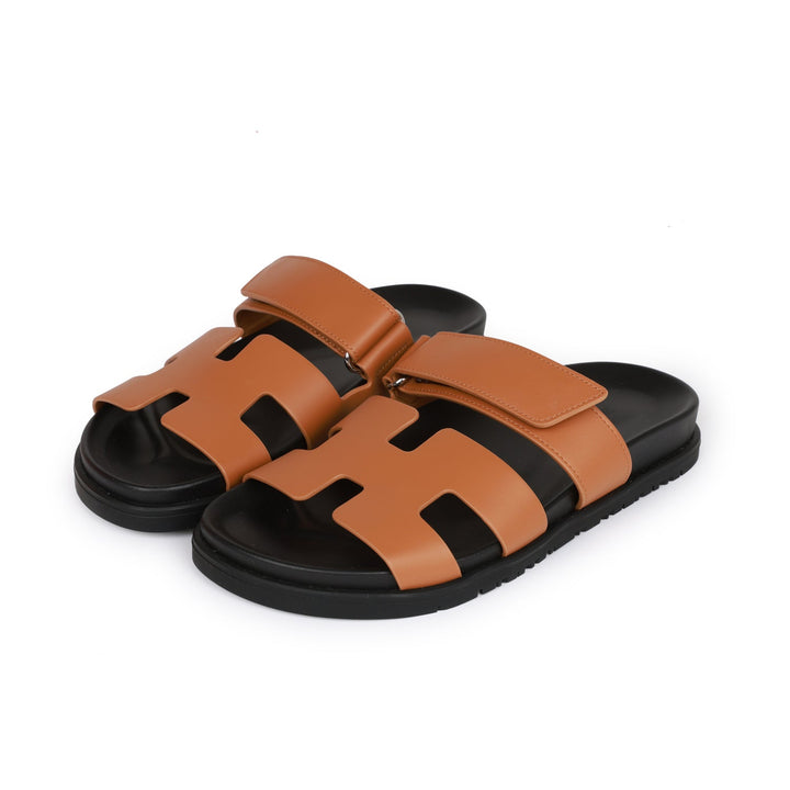 Top quality Hermes Chypre Sandals Gold Calfskin 37