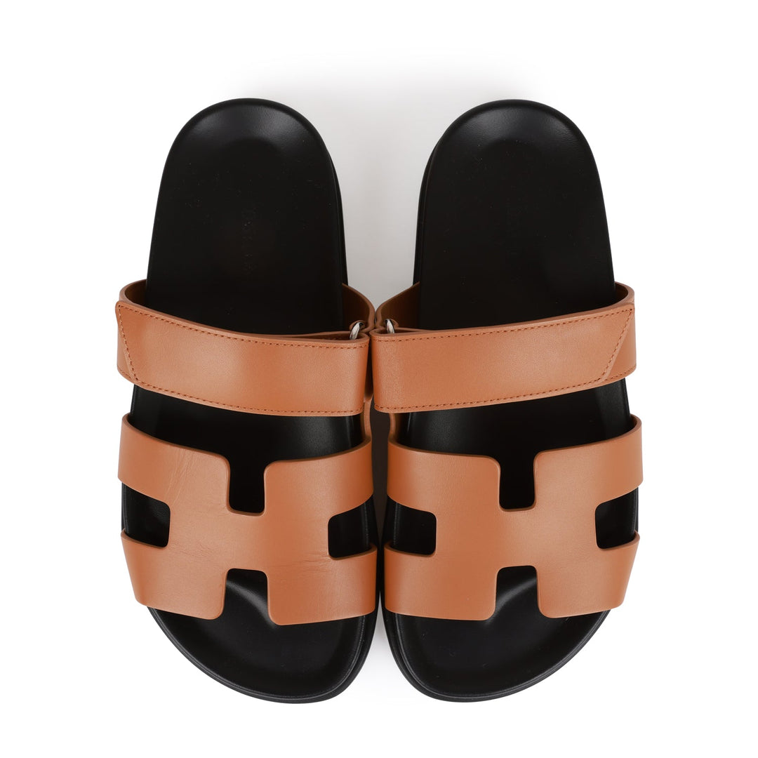 Top quality Hermes Chypre Sandals Gold Calfskin 37