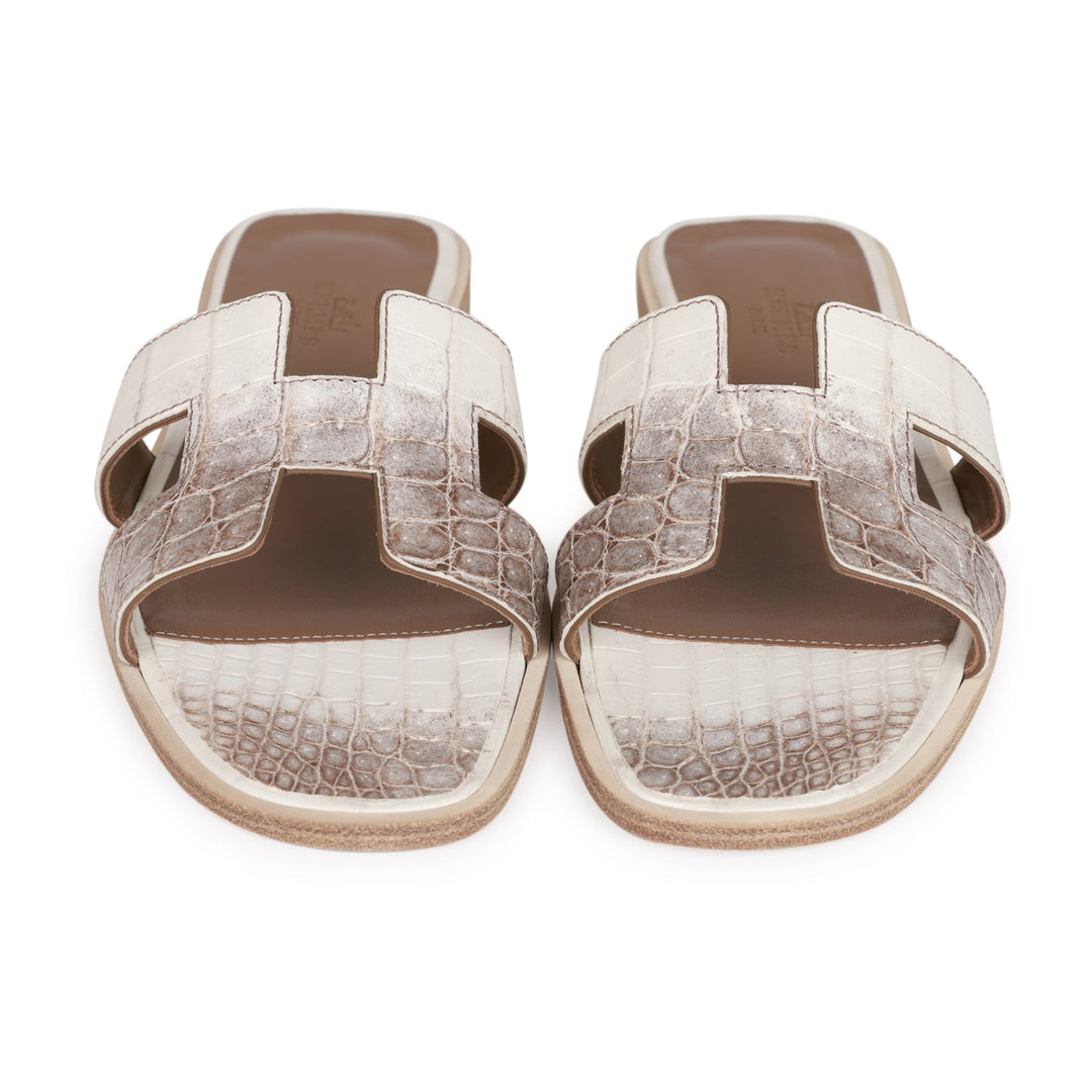 Top quality Hermes Oran Sandals Himalaya Niloticus Crocodile 36