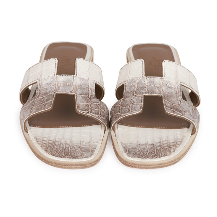 Top quality Hermes Oran Sandals Himalaya Niloticus Crocodile 36
