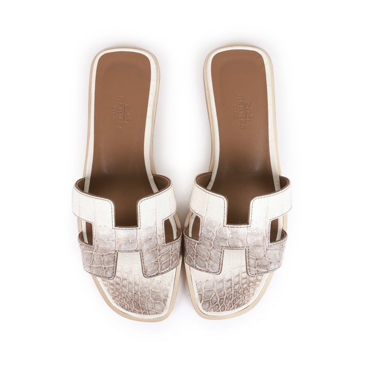 Top quality Hermes Oran Sandals Himalaya Niloticus Crocodile 36