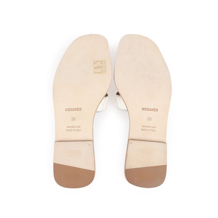 Top quality Hermes Oran Sandals Himalaya Niloticus Crocodile 36