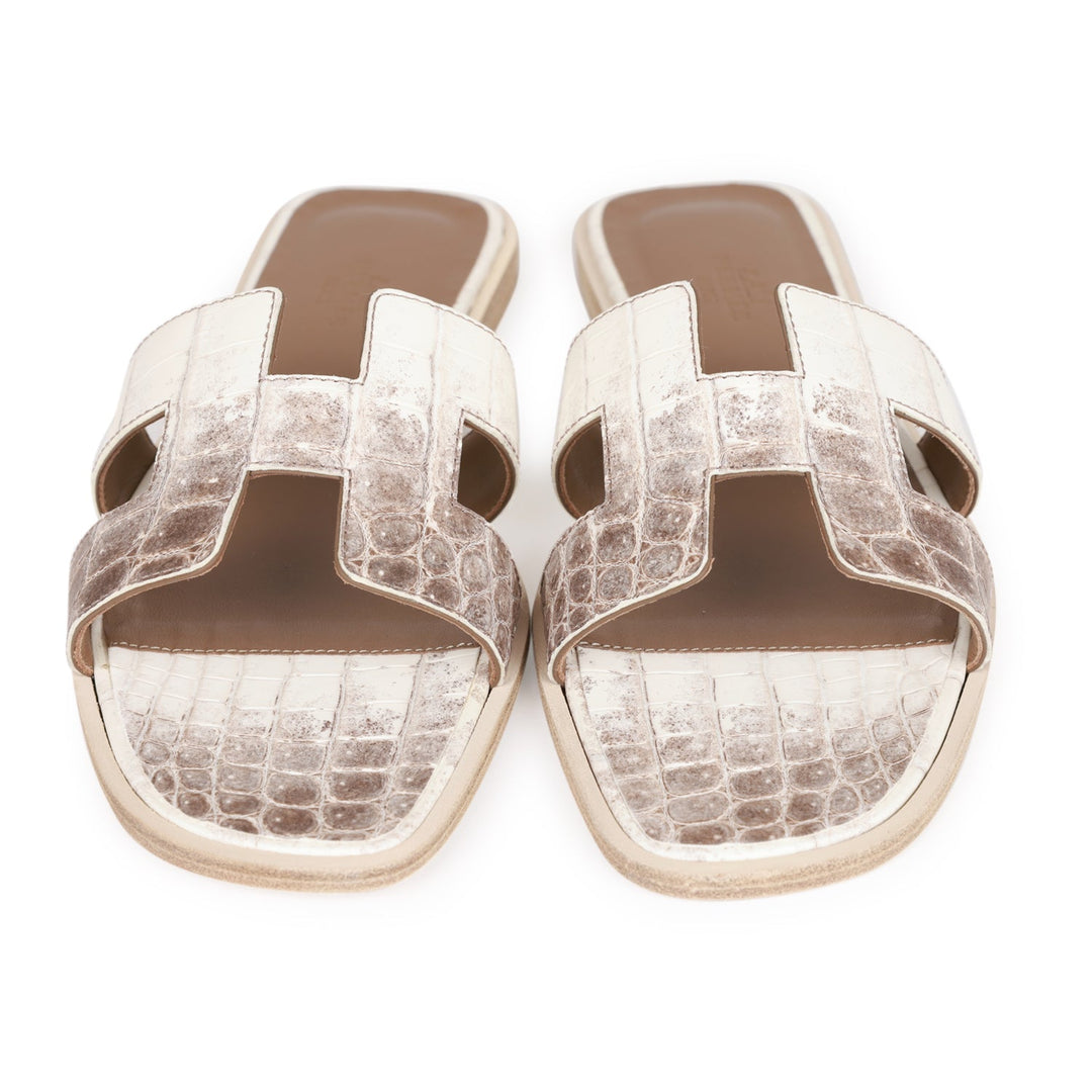 Top quality Hermes Oran Sandals Himalaya Niloticus Crocodile 38