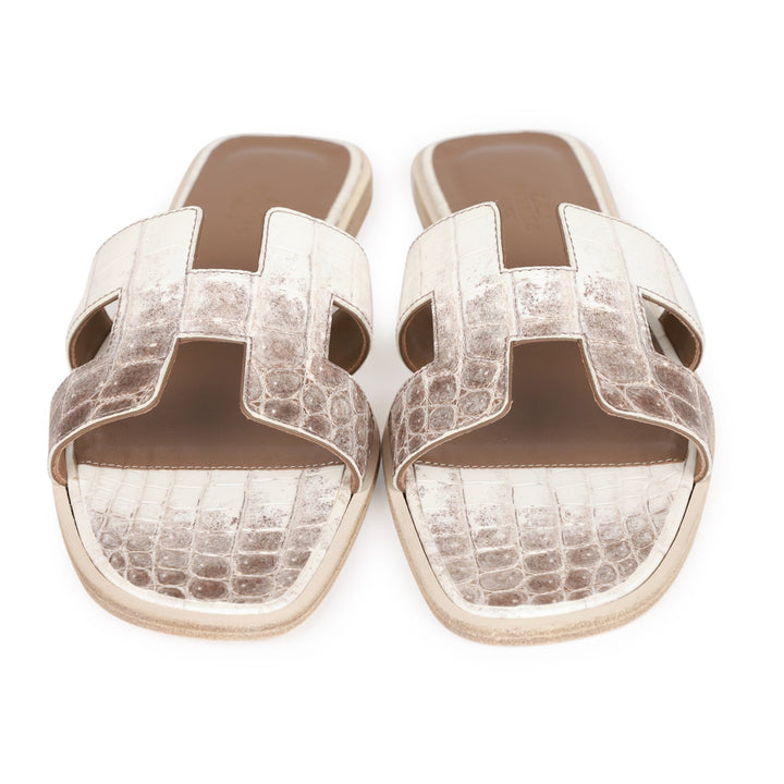 Top quality Hermes Oran Sandals Himalaya Niloticus Crocodile 38