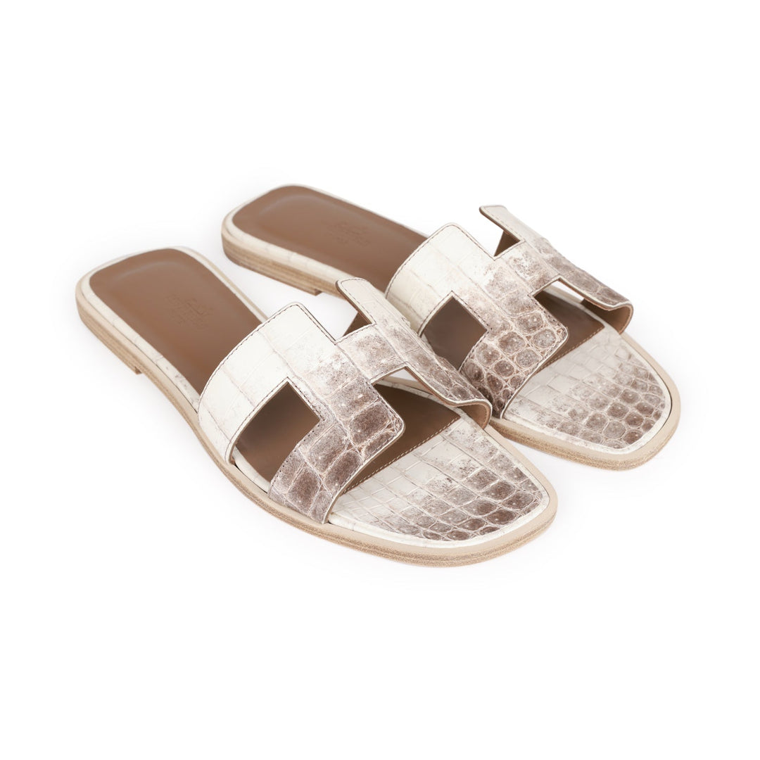 Top quality Hermes Oran Sandals Himalaya Niloticus Crocodile 38