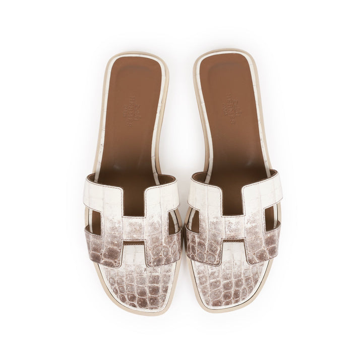 Top quality Hermes Oran Sandals Himalaya Niloticus Crocodile 38