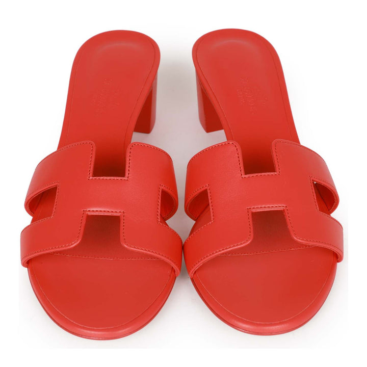 Top quality Hermes Oasis Sandals Rose Jaipur Calfskin 37