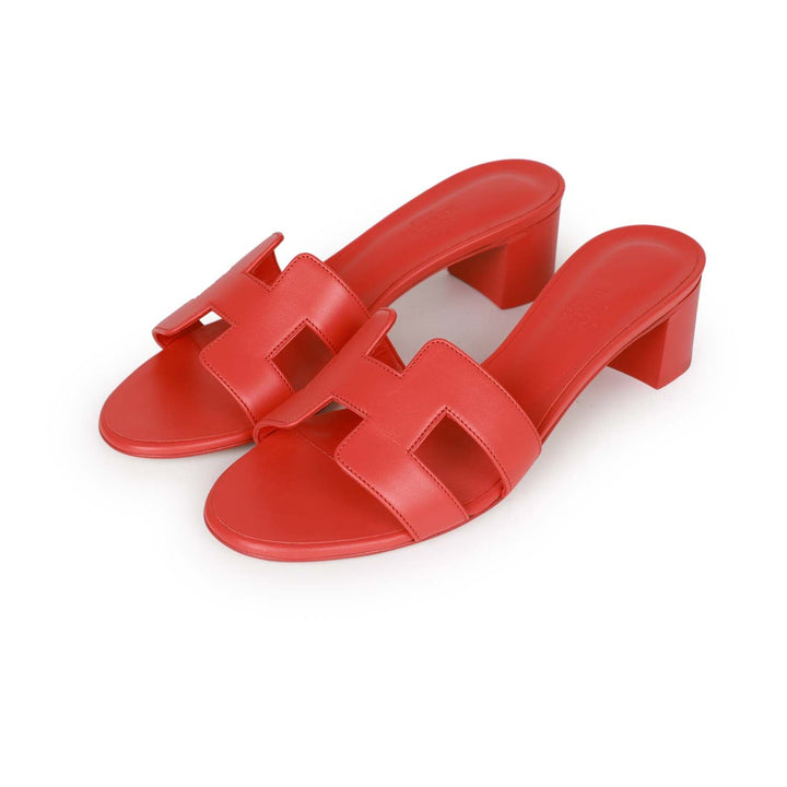 Top quality Hermes Oasis Sandals Rose Jaipur Calfskin 37