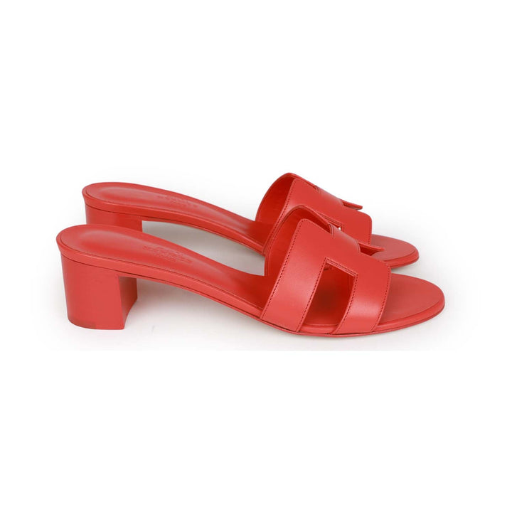 Top quality Hermes Oasis Sandals Rose Jaipur Calfskin 37