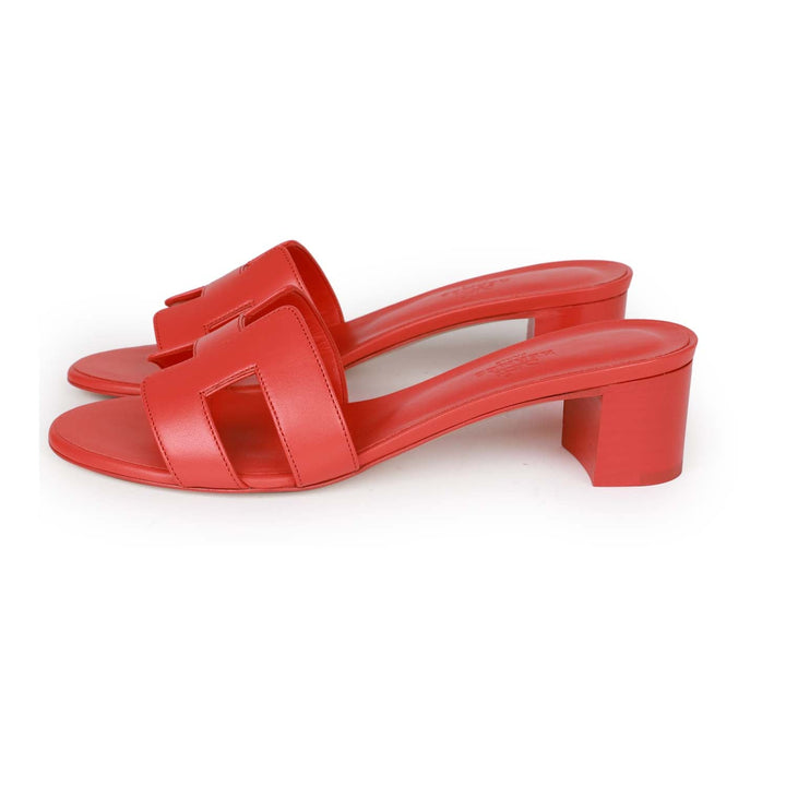 Top quality Hermes Oasis Sandals Rose Jaipur Calfskin 37
