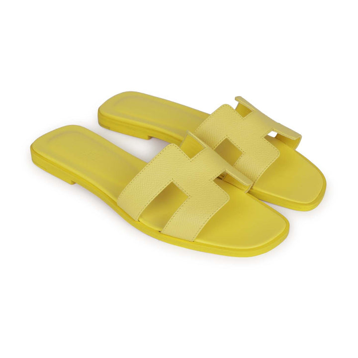 Top quality Hermes Oran Sandals Lime Epsom 38