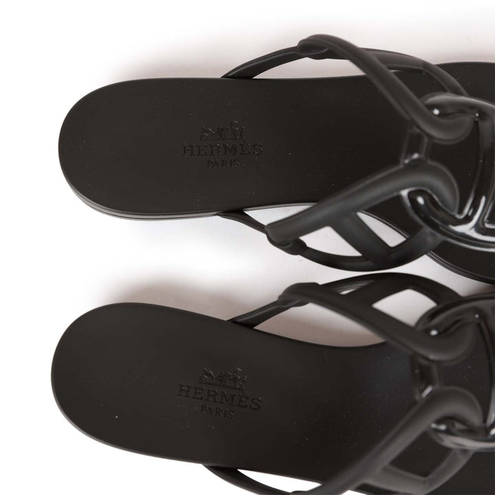 Top quality Hermes Egerie Sandal Black TPU 36