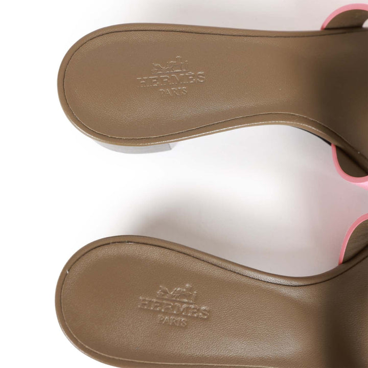 Top quality Hermes Oasis Sandals Rose Suede 36.5