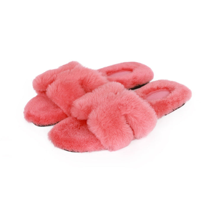 Top quality Hermes Oran Sandals Rose Du Désert Woolskin 37