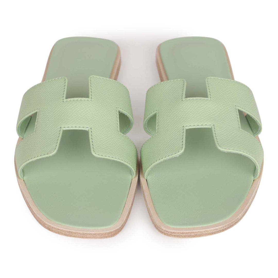 Top quality Hermes Oran Sandals Vert Jade Epsom 39.5 EU