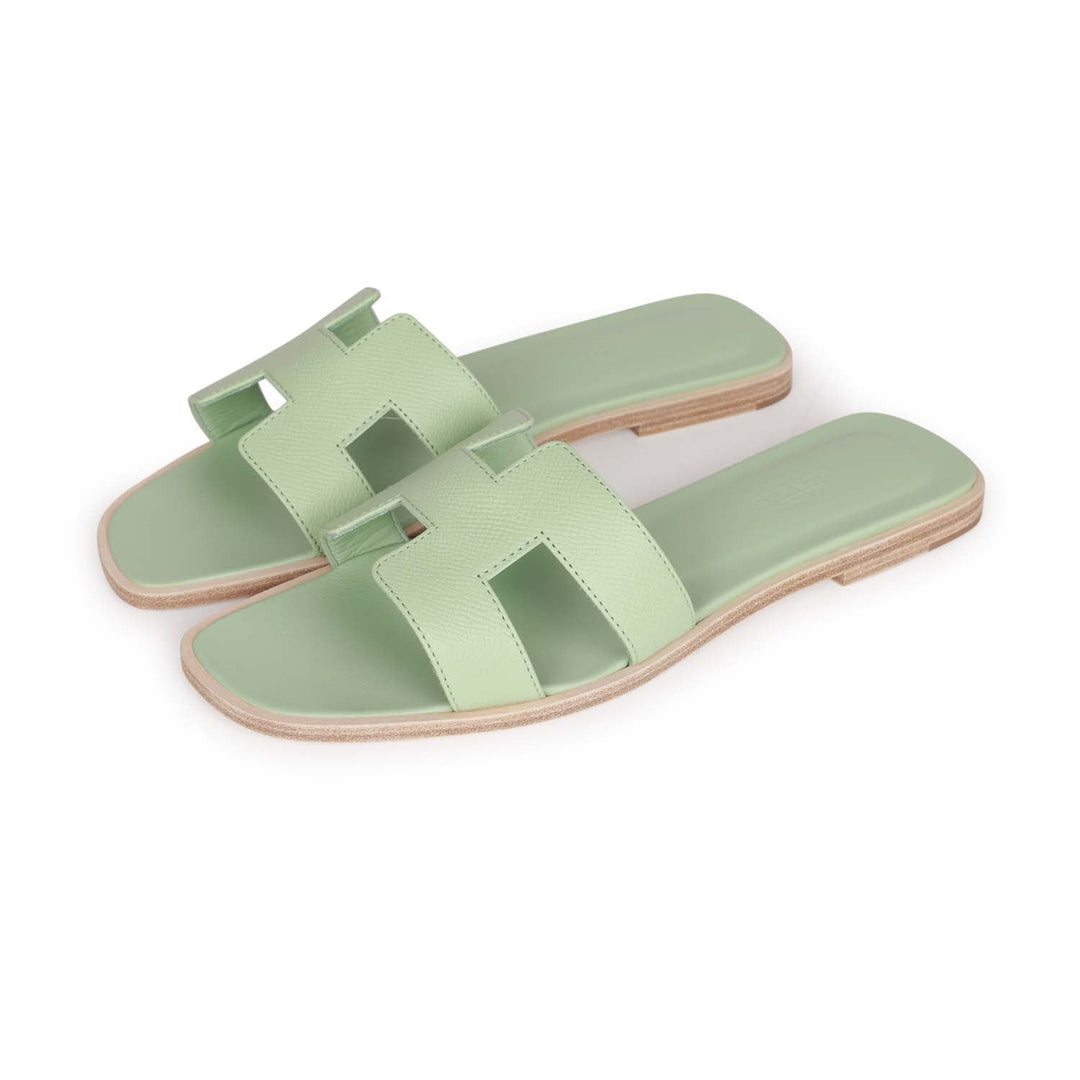 Top quality Hermes Oran Sandals Vert Jade Epsom 39.5 EU