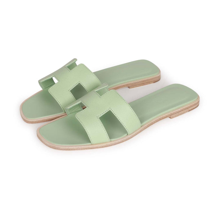 Top quality Hermes Oran Sandals Vert Jade Epsom 39.5 EU