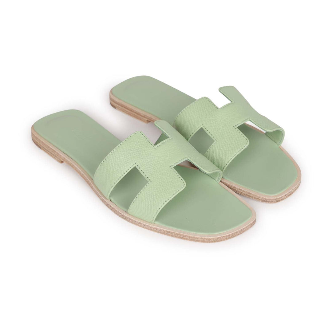 Top quality Hermes Oran Sandals Vert Jade Epsom 39.5 EU