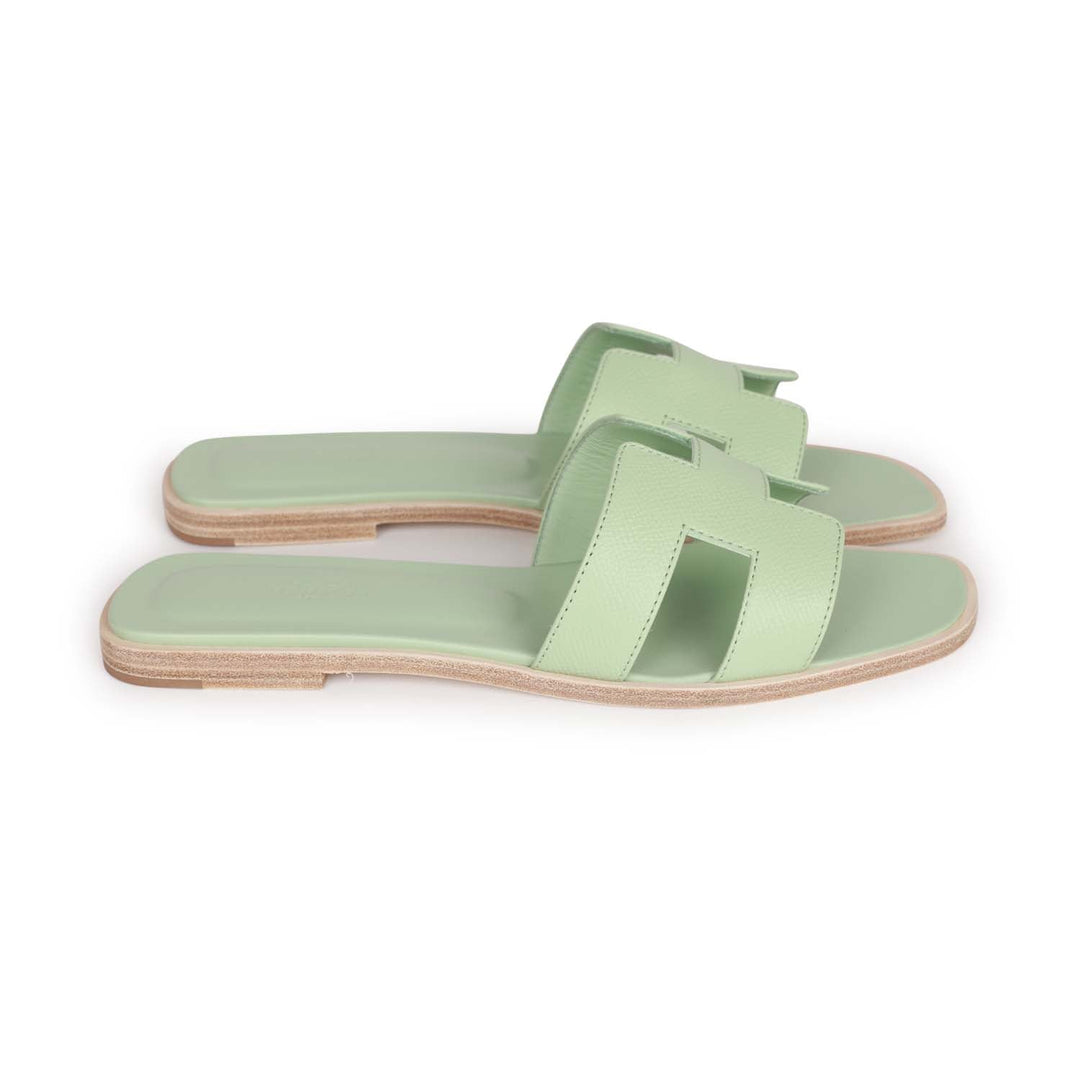 Top quality Hermes Oran Sandals Vert Jade Epsom 39.5 EU
