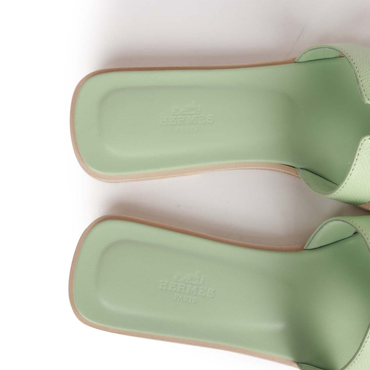 Top quality Hermes Oran Sandals Vert Jade Epsom 39.5 EU