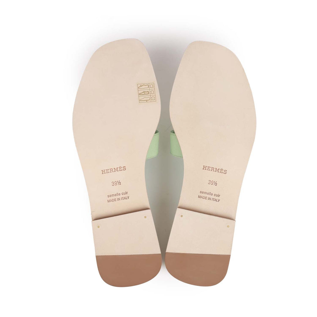 Top quality Hermes Oran Sandals Vert Jade Epsom 39.5 EU