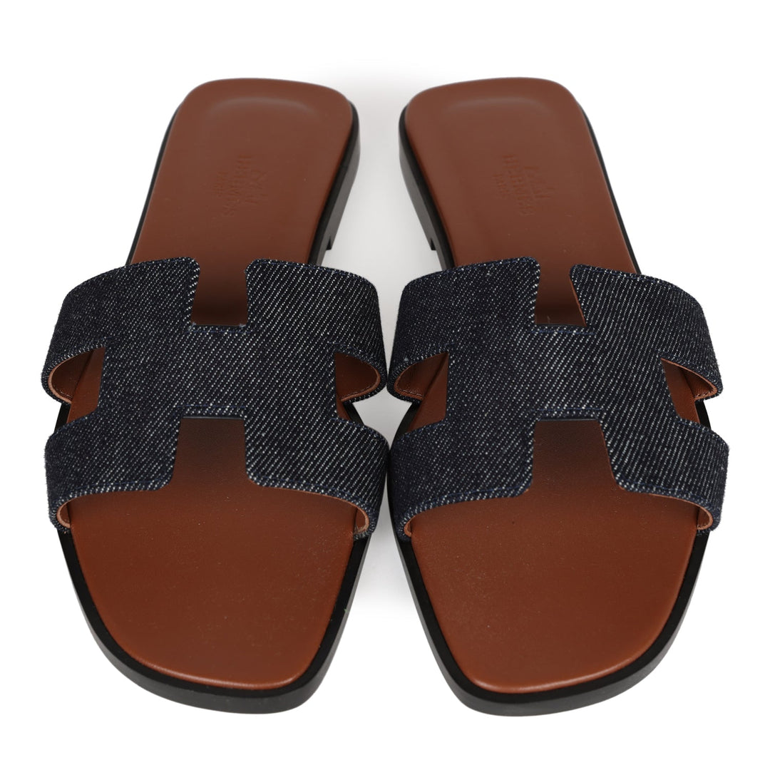 Top quality Hermes Oran Sandals Bleu Brut Denim 38 EU