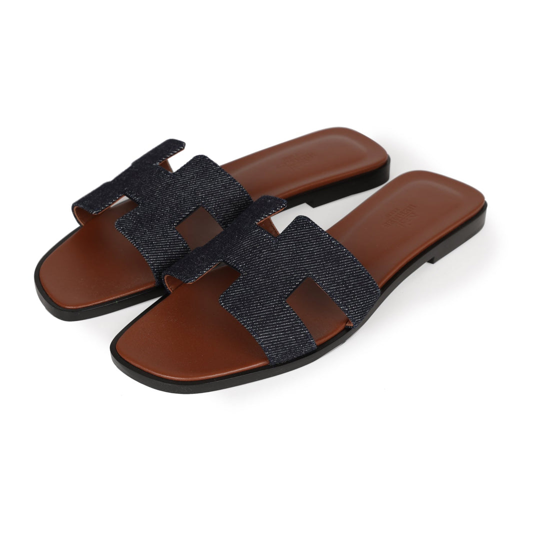 Top quality Hermes Oran Sandals Bleu Brut Denim 38 EU