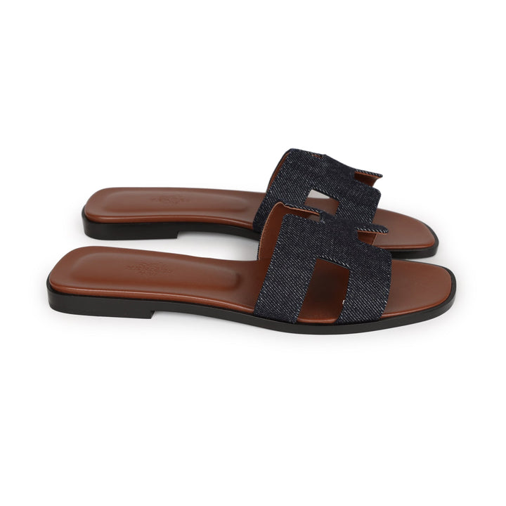 Top quality Hermes Oran Sandals Bleu Brut Denim 38 EU