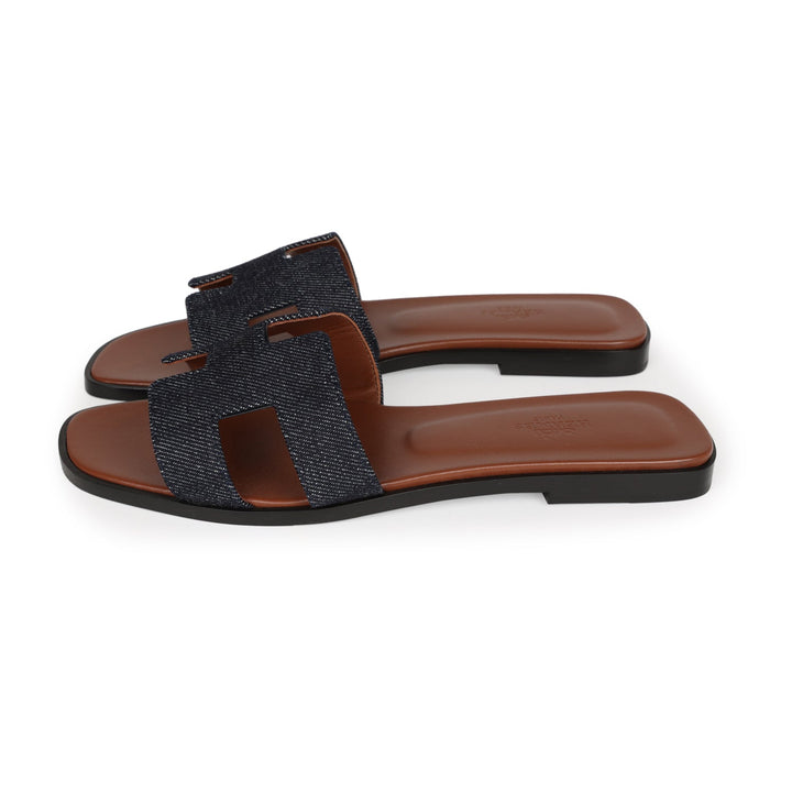 Top quality Hermes Oran Sandals Bleu Brut Denim 38 EU