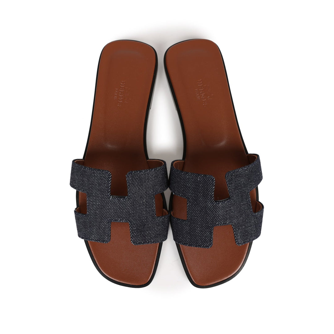 Top quality Hermes Oran Sandals Bleu Brut Denim 38 EU