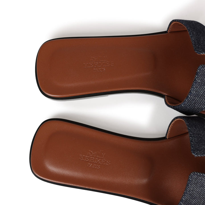 Top quality Hermes Oran Sandals Bleu Brut Denim 38 EU