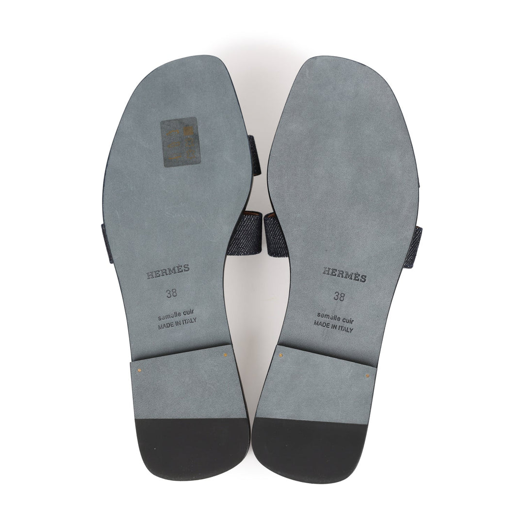 Top quality Hermes Oran Sandals Bleu Brut Denim 38 EU