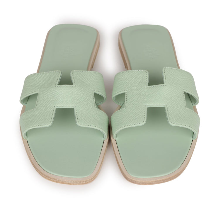 Top quality Hermes Oran Sandals Vert Jade Epsom 38 EU