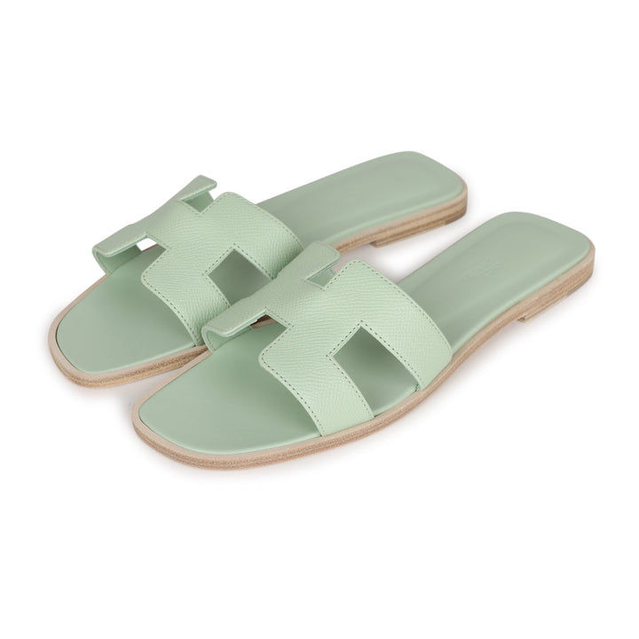 Top quality Hermes Oran Sandals Vert Jade Epsom 38 EU