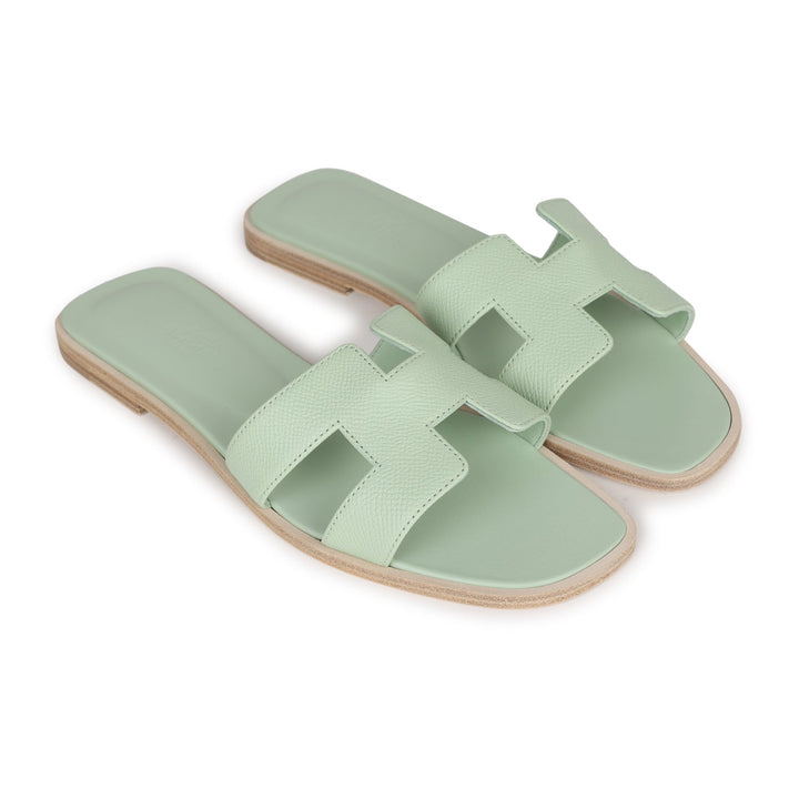 Top quality Hermes Oran Sandals Vert Jade Epsom 38 EU