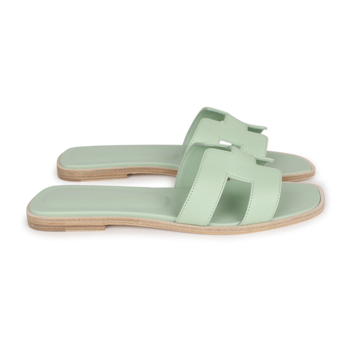 Top quality Hermes Oran Sandals Vert Jade Epsom 38 EU