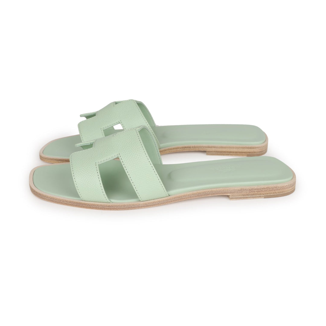 Top quality Hermes Oran Sandals Vert Jade Epsom 38 EU