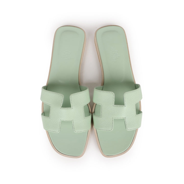 Top quality Hermes Oran Sandals Vert Jade Epsom 38 EU