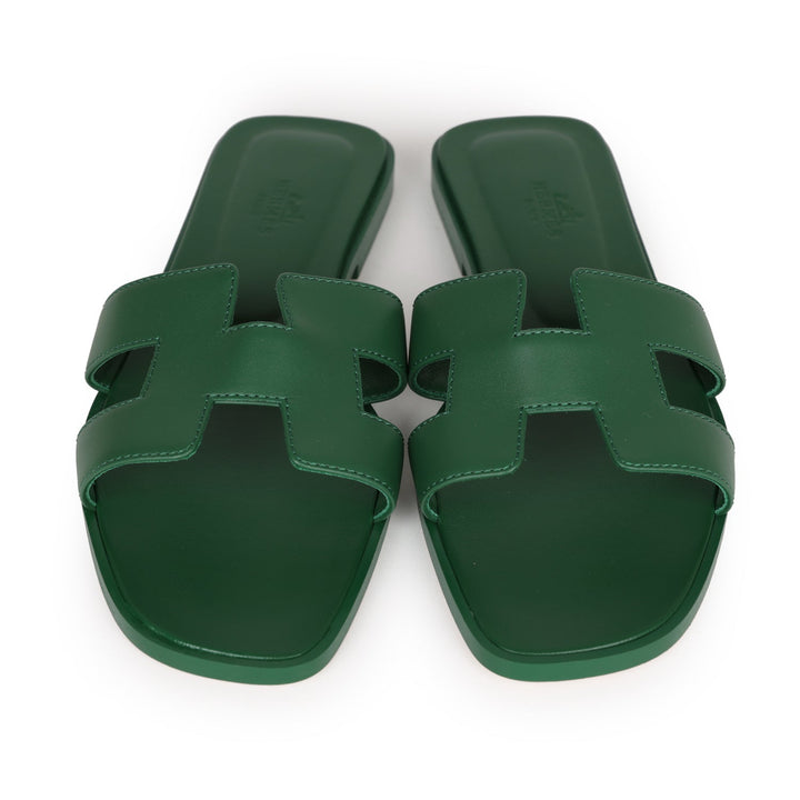 Top quality Hermes Oran Sandal Vert Electrique Calfskin 38 EU