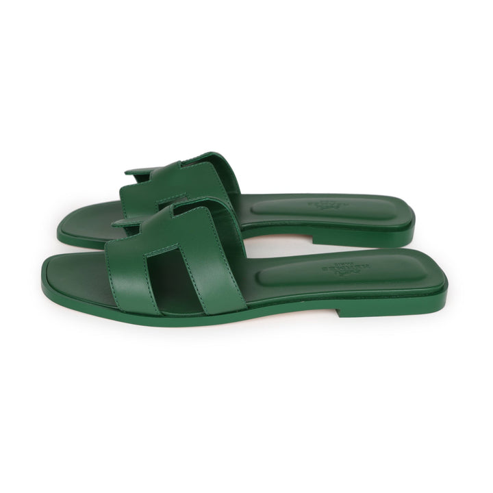 Top quality Hermes Oran Sandal Vert Electrique Calfskin 38 EU