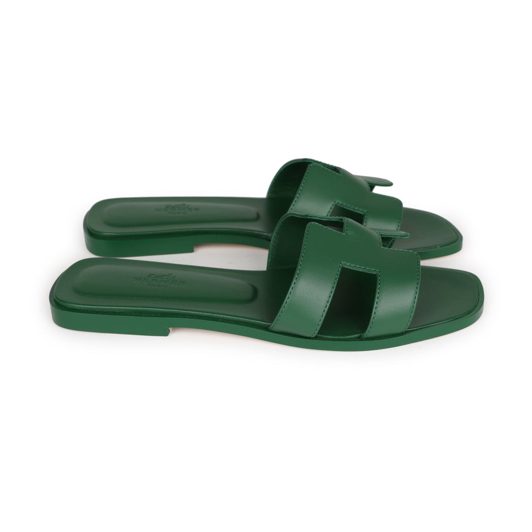Top quality Hermes Oran Sandal Vert Electrique Calfskin 38 EU