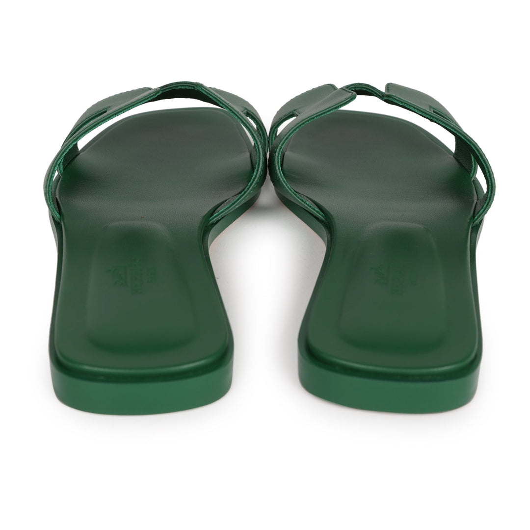 Top quality Hermes Oran Sandal Vert Electrique Calfskin 38 EU