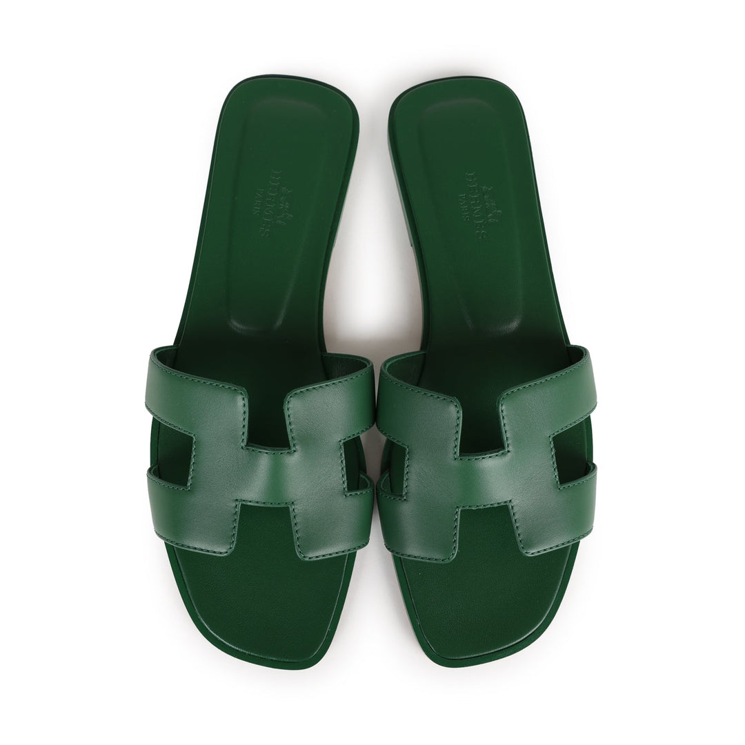 Top quality Hermes Oran Sandal Vert Electrique Calfskin 38 EU