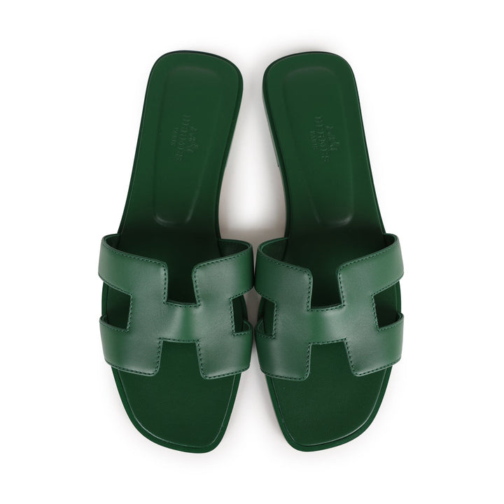 Top quality Hermes Oran Sandal Vert Electrique Calfskin 38 EU