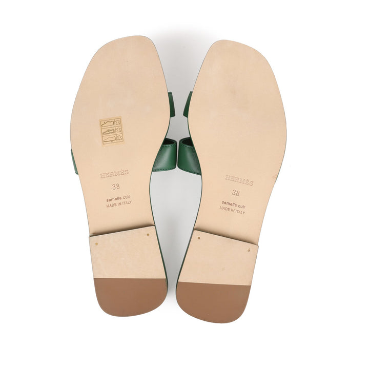 Top quality Hermes Oran Sandal Vert Electrique Calfskin 38 EU