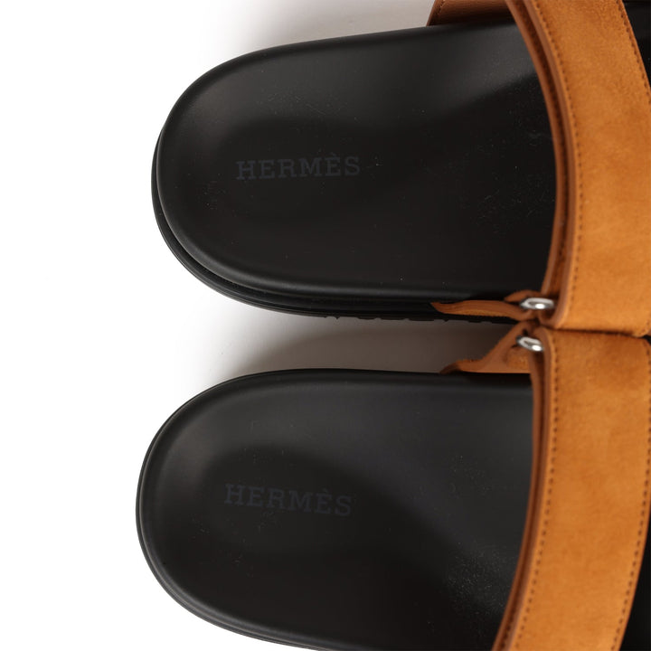 Top quality Hermes Chypre Sandals Kraft Suede 38 EU