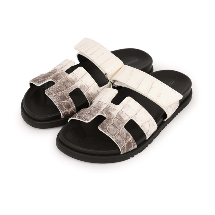 Top quality Hermes Chypre Sandals Himalaya Matte Crocodile Palladium Hardware 38