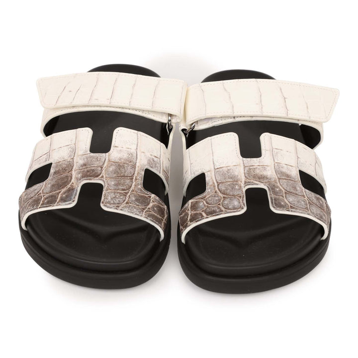 Top quality Hermes Chypre Sandals Himalaya Matte Crocodile Palladium Hardware 38