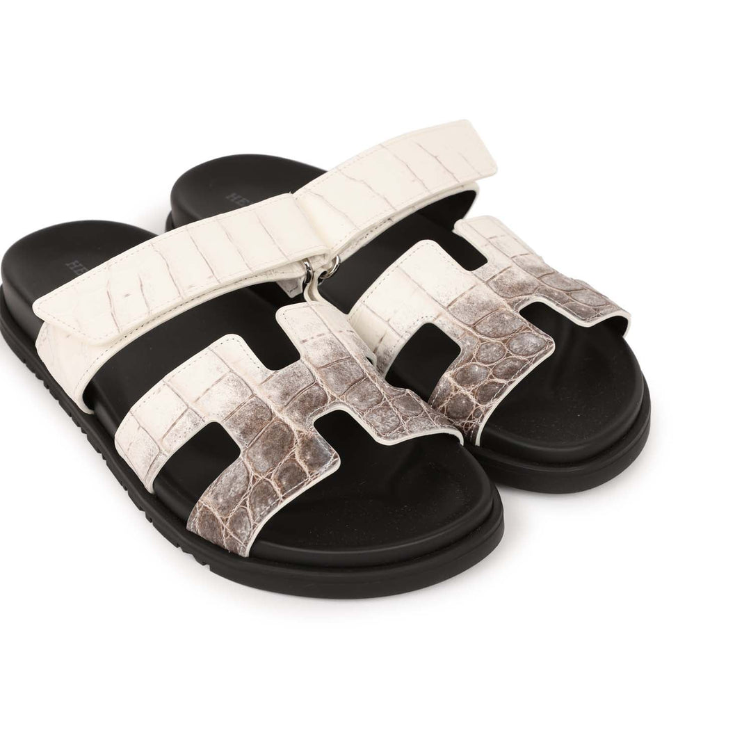 Top quality Hermes Chypre Sandals Himalaya Matte Crocodile Palladium Hardware 38