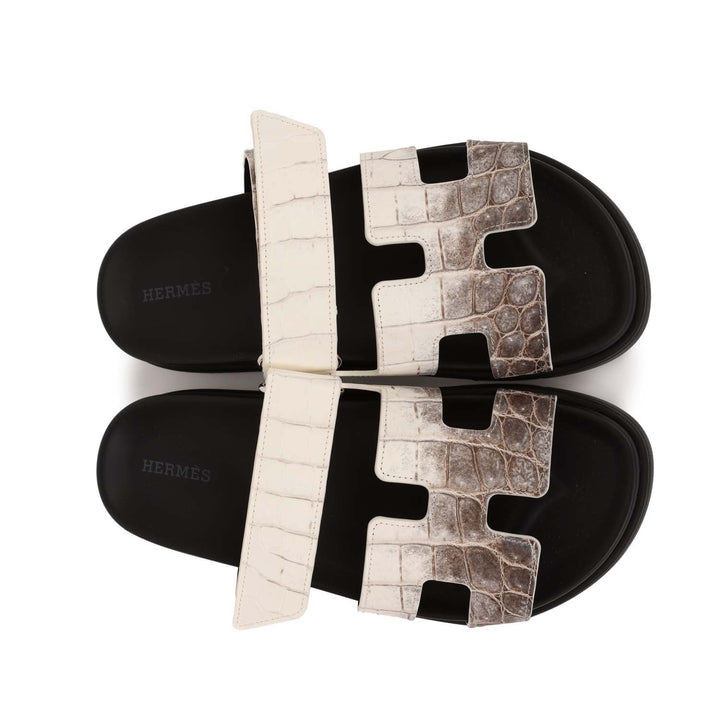 Top quality Hermes Chypre Sandals Himalaya Matte Crocodile Palladium Hardware 38